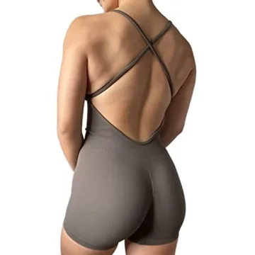 AUROLA Women's Strappy Romper Seamless Yoga Jumpsuit