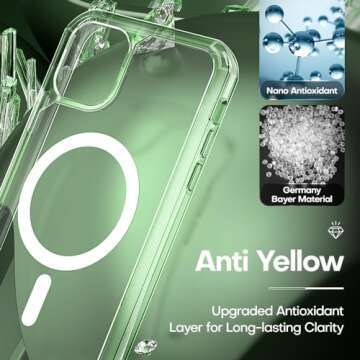 TAURI for iPhone 11 Phone Case Clear [Compatible with Magsafe], with 2X HD Screen Protector, [Military Grade Drop Protection] Shockproof Slim Case for iPhone 11 Case 6.1 inch