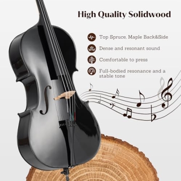 Premium Poseidon Cello with Case & Bow for Beginners