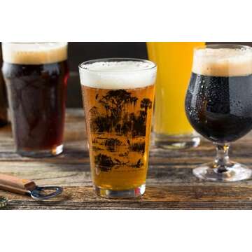 Unique Black Lantern Themed Pint Glasses Set of Two – Craft Beer and Home Bar Glassware