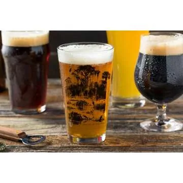 Unique Black Lantern Themed Pint Glasses Set of Two – Craft Beer and Home Bar Glassware