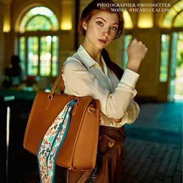 Missnine Laptop Tote Bag for Women 15.6 Inch Leather Work Bags Teacher Computer Purse Briefcase Hand...
