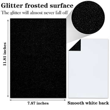 Twavang 24 Sheets Black Glitter Cardstock Paper, A4 Premium Sparkly Paper for Scrapbook, DIY Project...