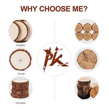 5ARTH Natural Wood Slices - Perfect for DIY Crafts and Ornaments