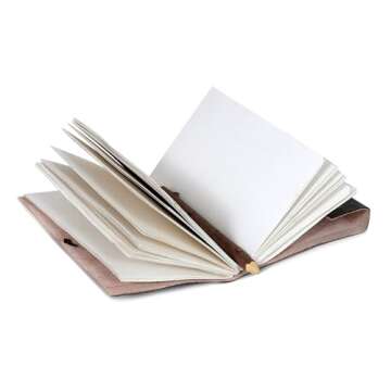 AzureGreen DOUBLE DRAGON Blank Page BOOK Handcrafted Leather Writing Unlined 5 x 7 JOURNAL (Brown)