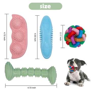 iBeazhu Dog Chew Toy for Small Dogs,Puppy Teething Chew Toys for Playtime and Teeth Cleaning and Int...