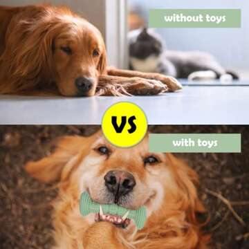 iBeazhu Dog Chew Toy for Small Dogs,Puppy Teething Chew Toys for Playtime and Teeth Cleaning and Interactive,Durable Dog Teeth Cleaning Chew Toys 4-Pack Pet Teeth Squeaky Toy for Puppies