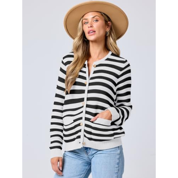 Stylish ANRABESS Tweed Knit Cardigan Women's Spring Essentials