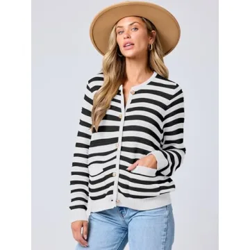 Stylish ANRABESS Tweed Knit Cardigan Women's Spring Essentials