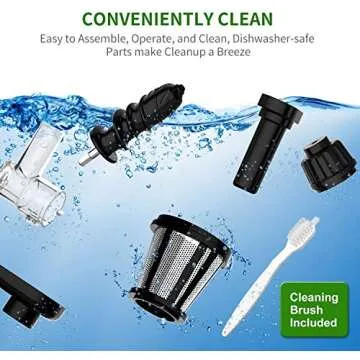 Cold Press Juicer Machines, Bonsenkitchen Slow Juicer Masticating Juicer Easy to Clean, BPA Free, Quiet Motor & Reverse Function,Juicer Extractor Machines Vegetable and Fruit,Celery, Carrot,High Nutrition Reserve