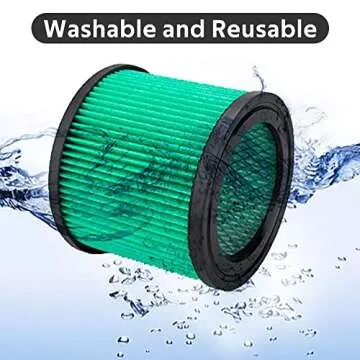 2 Pack DXVC4003 Replacement Filters for DEWALT 4 Gallon DXV04T, DXV05P, DXV05S, DXV08S, DXV06G Wet/Dry Vac Cleaners, Washable & Reusable