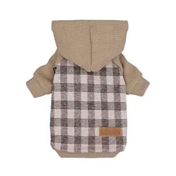 Cozy Fitwarm Tartan Plaid Hoodie for Small Dogs