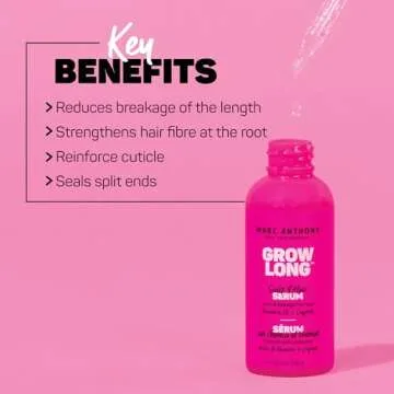 Marc Anthony Grow Long Scalp & Hair Serum - Anti-Breakage Formula Nourish, Strengthen & Hydrate Scalp & Hair Follicles - Natural Shine & Fuller-Looking Hair Strands from Root to Tip, 2 fl oz