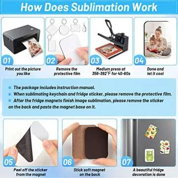 128 PCS Sublimation Blanks Products, Modacraft Christmas Ornaments Crafts Sublimation Starter Kit with Instruction Manual, Blank Makeup Bag Fridge Magnet Coaster Keychain Earring Mouse Pad Puzzle Flag