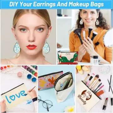 128 PCS Sublimation Blanks Products, Modacraft Christmas Ornaments Crafts Sublimation Starter Kit with Instruction Manual, Blank Makeup Bag Fridge Magnet Coaster Keychain Earring Mouse Pad Puzzle Flag