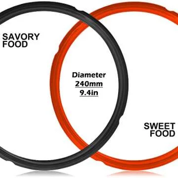 4 Pack Silicone Sealing Rings for Instant Pot, FineGood 4 Colors 5/6qt Size Sweet and Savory Edition Accessory for Pressure Cooker - Red, Black,Blue,Green