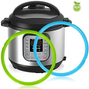 4 Pack Silicone Sealing Rings for Instant Pot, FineGood 4 Colors 5/6qt Size Sweet and Savory Edition Accessory for Pressure Cooker - Red, Black,Blue,Green