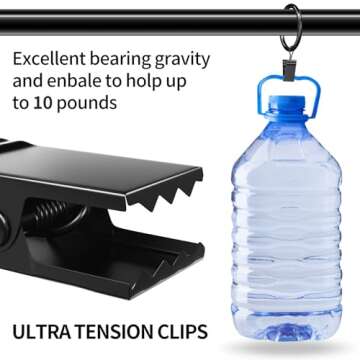 Homyplaza 44 Pack Black Curtain Rings with Clips, Curtain Hooks for Hanging, Heavy Duty Drapery Rings, Polish Rustproof Curtain Clips Hangers for Drapes, 1.5" Interior Diameter, Fits up to 1.25" Rods