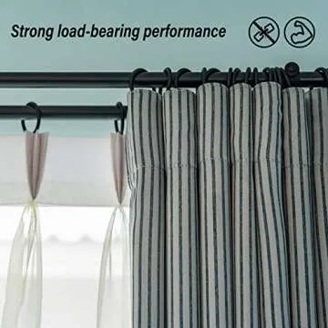 Homyplaza 44 Pack Black Curtain Rings with Clips, Curtain Hooks for Hanging, Heavy Duty Drapery Rings, Polish Rustproof Curtain Clips Hangers for Drapes, 1.5" Interior Diameter, Fits up to 1.25" Rods