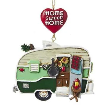Resin Painted Camper Ornaments Set of 2 for Quality Decor