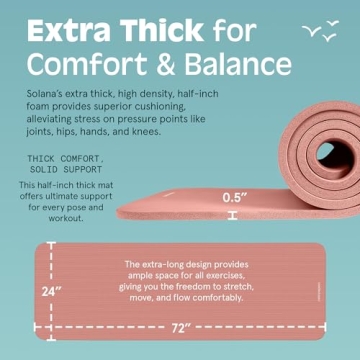 Retrospec Solana Yoga Mat Extra Thick Non-Slip Fitness Mat