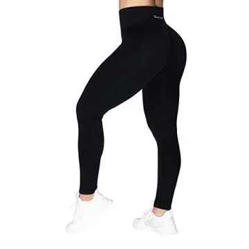 Sunzel Scrunch Butt Lifting Leggings for Women High Waisted Seamless Workout Leggings Gym Tights Tummy Control Yoga Pants Black