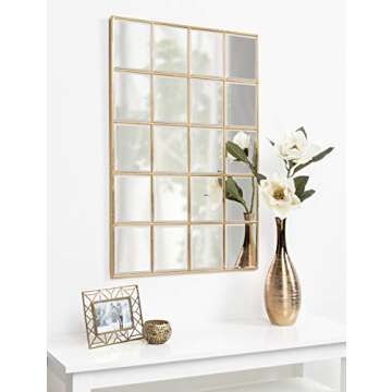 Kate and Laurel Denault Mirror in Gold Leaf Finish
