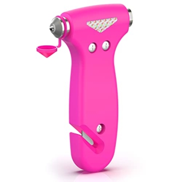 THINKWORK Car Safety Hammer Gift for Women, Three-in-One Tool with Window Breaker and Seat Belt Cutt...