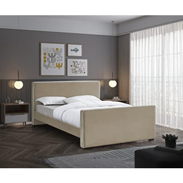 Meridian Furniture Velvet Upholstered Bed - Queen Size