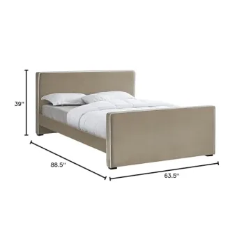 Meridian Furniture Velvet Upholstered Bed - Queen Size