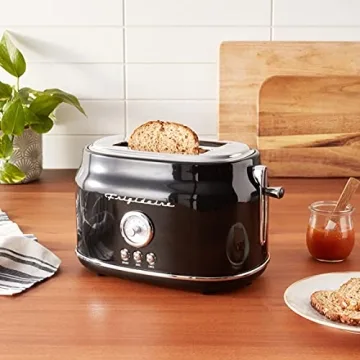 CULINARY CHEF Retro 2 Slice Toaster with 5 Toast Settings