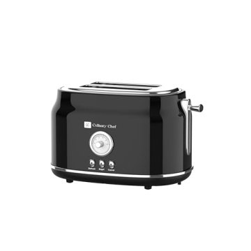 CULINARY CHEF Retro 2 Slice Toaster with 5 Toast Settings