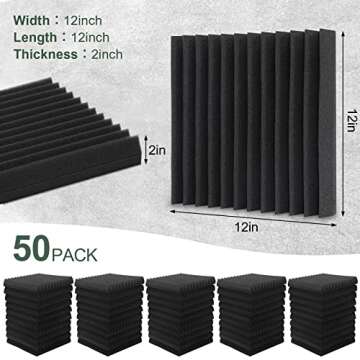 50 Acoustic Foam Panels Sound Proof High Density Absorbers