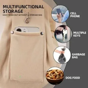 Dog Carrier Sling - Reversible Puppy Carrier Purse with Storage Pocket, Hand-Free Dog Sling Carrier for Carry Small Dogs and Cats, Travel Safety Harness, Dog and Cat Harness (Apricot)