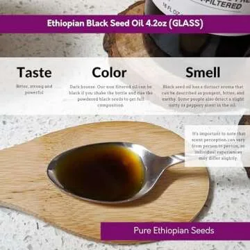 BioNatal Ethiopian Black Seed Oil 4.2oz (GLASS), Up to 4.64% Thymoquinone (TQ), Nigella Sativa Seeds, Non-filtered black cumin seed oil, Cold-pressed