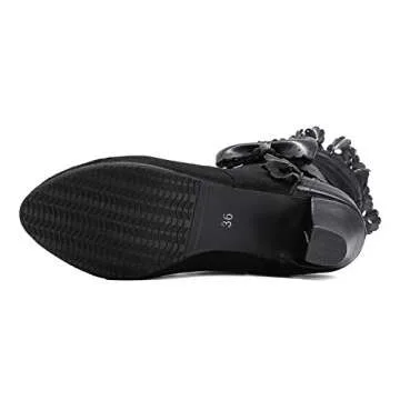 Stylish LanreyTaley Sweet Bow Mid-Calf Boots for All Occasions