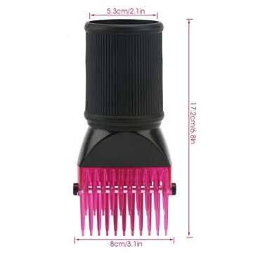 Segbeauty Hair Dryer Comb Attachment, Pink Detangling Blow Dryer Brush Attachment for Nozzle 1.57-1.97" Hair Dryer, Hairdressing Salon Tool for Smoothing Straightening Wavy Natural Frizzy Curly Hair