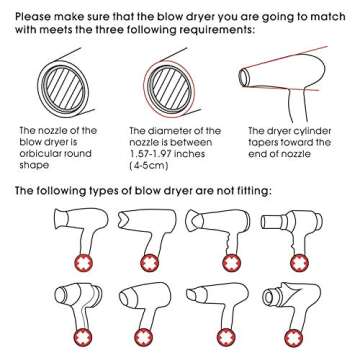 Segbeauty Hair Dryer Comb Attachment, Pink Detangling Blow Dryer Brush Attachment for Nozzle 1.57-1.97" Hair Dryer, Hairdressing Salon Tool for Smoothing Straightening Wavy Natural Frizzy Curly Hair