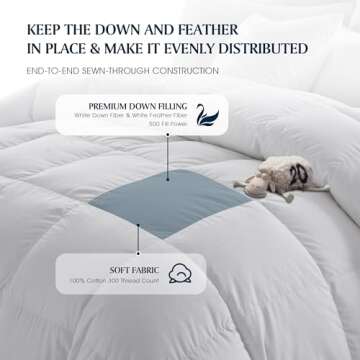 Serta Down Fiber Comforter Queen Size - Year-Round Luxury