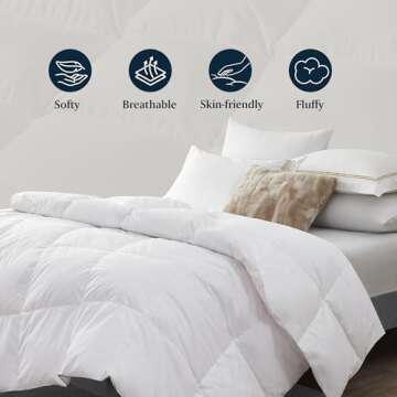 Serta Down Fiber Comforter Queen Size - Year-Round Luxury