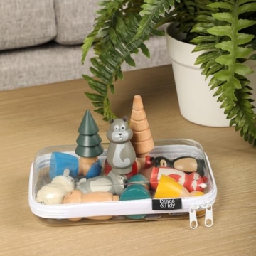 Peace & Tidy Clear Zippered Storage Bin for Easy Organization