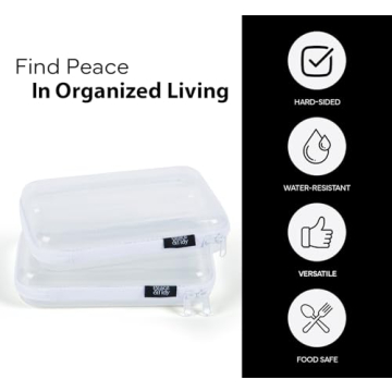 Peace & Tidy Clear Zippered Storage Bin for Easy Organization