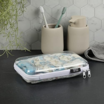 Peace & Tidy Clear Zippered Storage Bin for Easy Organization