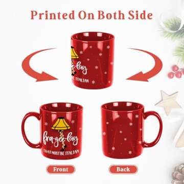 Arsemica Funny Christmas Coffee Mug, 11oz Christmas Story Drinking Cup Merchandise, Novelty Holiday Party Cups for Table Decorations, Xmas White Elephant Gifts for Women Men Coworkers - Frageelay