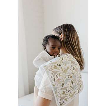 Copper Pearl Premium Baby Burp Cloths - 3-Pack Large Cotton Burp Cloths, Extra Soft Spit Up Rags with 3 Absorbent Layers, Perfect for Baby Girl Gifts (21" x 10" Size, Rex Set)