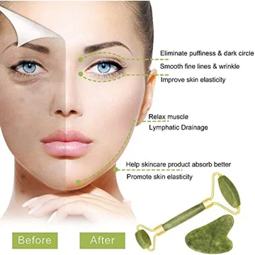 Jade Roller & Gua Sha Set - Anti Aging Facial Massager