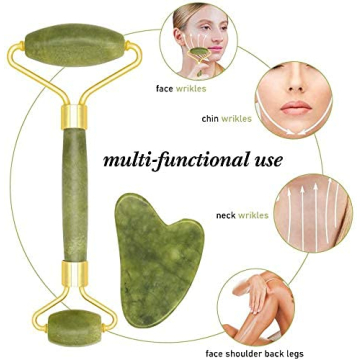 Jade Roller & Gua Sha Set - Anti Aging Facial Massager
