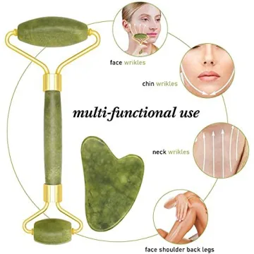 Jade Roller & Gua Sha Set - Anti Aging Facial Massager