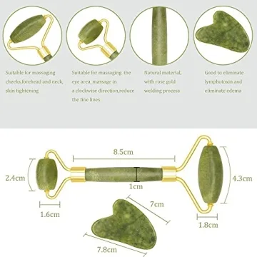 Jade Roller & Gua Sha Set - Anti Aging Facial Massager