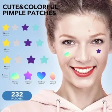 Pimple Patches for Face, Hydrocolloid Acne Patches, Pimple Patches for Blemishes and Zits, Pimple Patches Cute with Tea Tree Oil, Facial Sticker by Pimple Patches Stars (232pcs)
